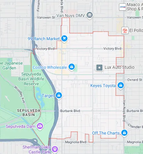 Map for appliance repair in Sherman Oaks.